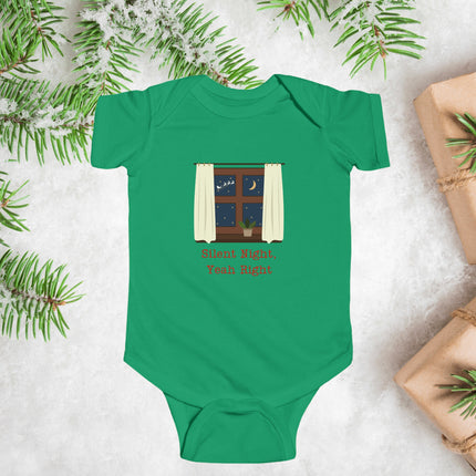 Christmas Infant Bodysuit | Holiday Baby Clothes | Newborn Baby Gift | Silent Night, Yeah Right | My First Christmas | Santa Baby Outfit