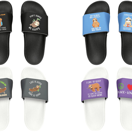 Sloth Beach Slide Sandals: Fun Family Pool Shoes