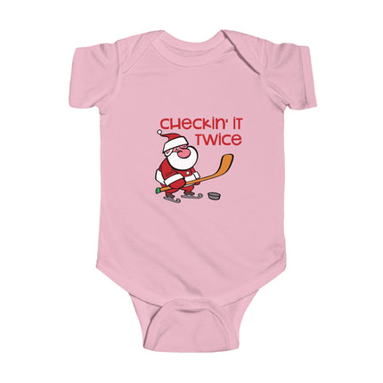 Christmas Baby Bodysuit: Hockey Santa, Holiday Outfit
