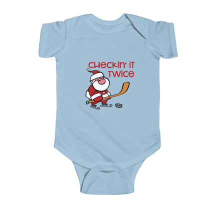 Christmas Baby Bodysuit: Hockey Santa, Holiday Outfit