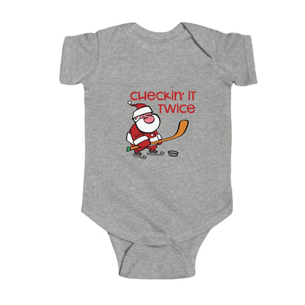 Christmas Baby Bodysuit: Hockey Santa, Holiday Outfit
