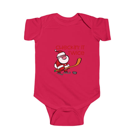 Christmas Baby Bodysuit: Hockey Santa, Holiday Outfit