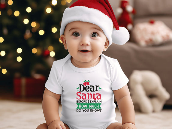 Dear Santa Baby Bodysuit: Holiday Outfit, My First Christmas
