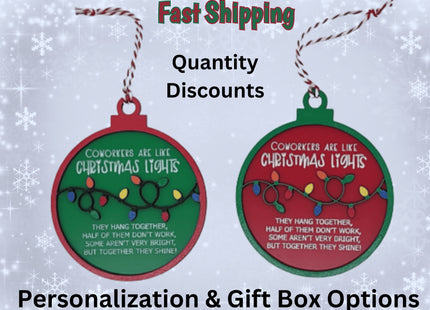 Coworker Holiday Ornament | Custom Christmas Ornament | Corporate Holiday Gift | Personalized Gift | Funny Coworker Ornament | Employee Gift