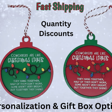 Coworker Holiday Ornament | Custom Christmas Ornament | Corporate Holiday Gift | Personalized Gift | Funny Coworker Ornament | Employee Gift