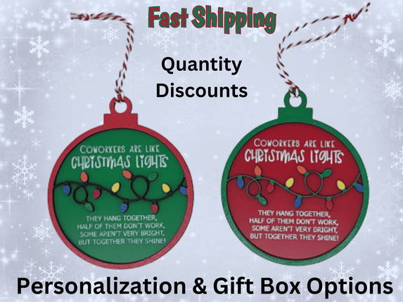 Coworker Holiday Ornament | Custom Christmas Ornament | Corporate Holiday Gift | Personalized Gift | Funny Coworker Ornament | Employee Gift