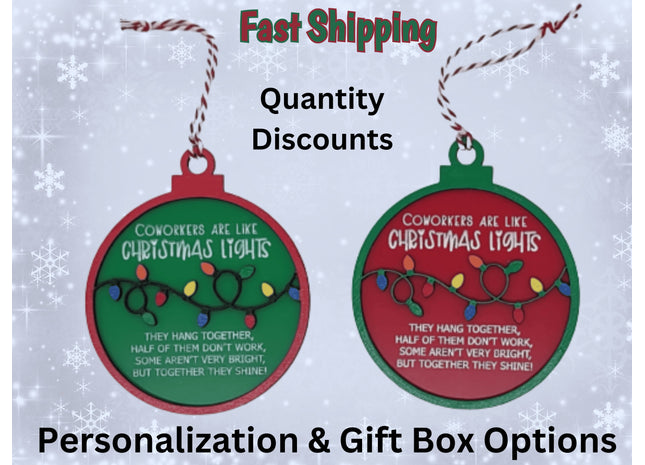 Coworker Holiday Ornament | Custom Christmas Ornament | Corporate Holiday Gift | Personalized Gift | Funny Coworker Ornament | Employee Gift