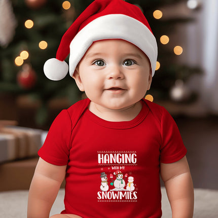 Christmas Baby Bodysuit: "Hanging With My Snowmies" Holiday Outfit