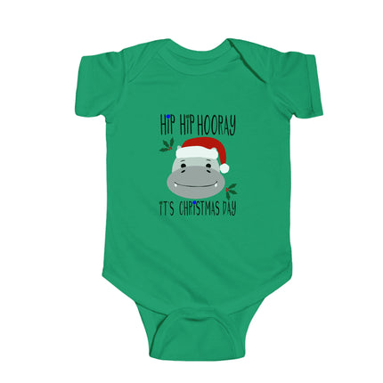 Hippo Christmas Baby Bodysuit: Holiday Outfit, First Christmas