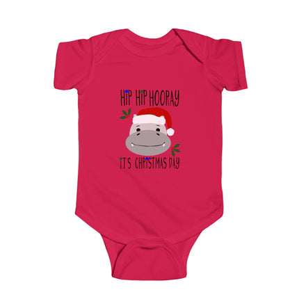 Hippo Christmas Baby Bodysuit: Holiday Outfit, First Christmas