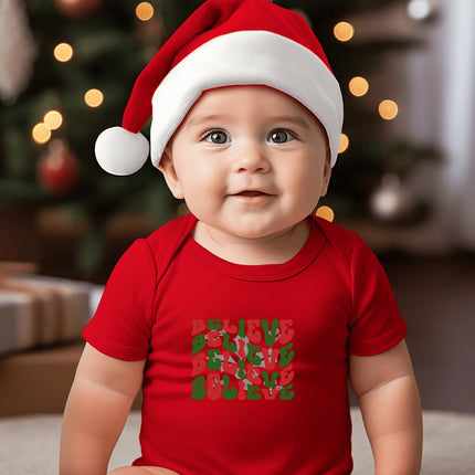 Believe Christmas Baby Bodysuit: Holiday Infant Outfit