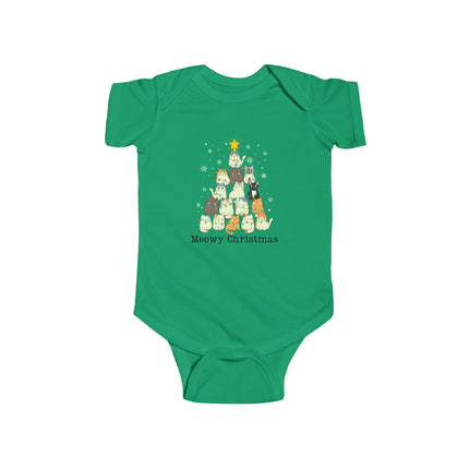 Meowy Christmas Baby Bodysuit: Holiday Cat Lover Gift