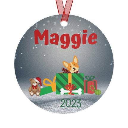 Corgi Ornament | Custom Holiday Ornament | Christmas Corgi Ornament | Personalized Ornament Kids | Corgi Mom Dad Gift | Christmas Ornament