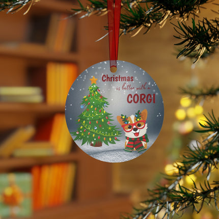 Corgi Ornament | Custom Holiday Ornament | Christmas Corgi Ornament | Personalized Ornament Kids | Corgi Mom Dad Gift | Christmas Ornament