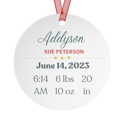 Personalized Baby's First Christmas Ornament: Aluminum Holiday Keepsake
