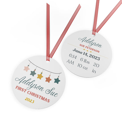 Personalized Baby's First Christmas Ornament: Aluminum Holiday Keepsake