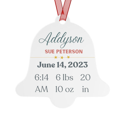 Personalized Baby's First Christmas Ornament: Aluminum Holiday Keepsake