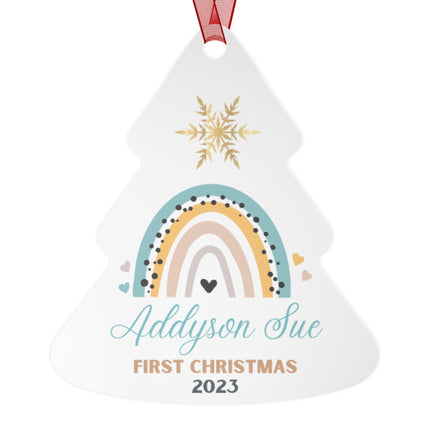 Personalized Baby's First Christmas Ornament: Aluminum Holiday Keepsake