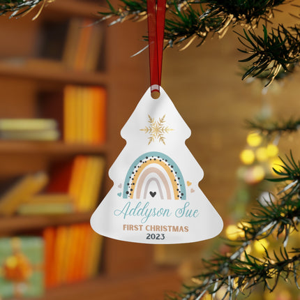 Personalized Baby's First Christmas Ornament: Aluminum Holiday Keepsake