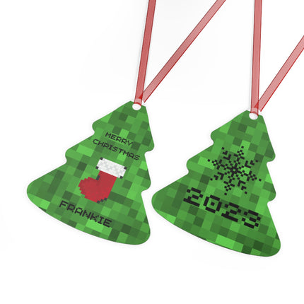 Personalized Gamer Christmas Ornament: Metal Holiday Ornament