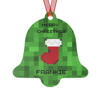 Personalized Gamer Christmas Ornament: Metal Holiday Ornament