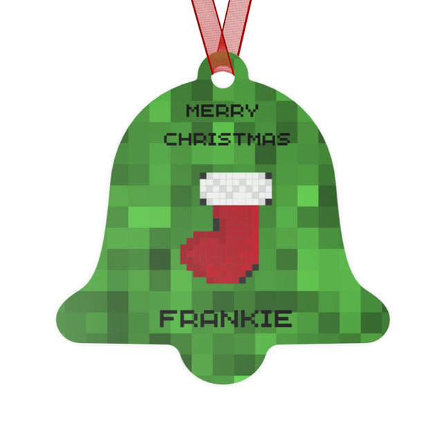 Personalized Gamer Christmas Ornament: Metal Holiday Ornament