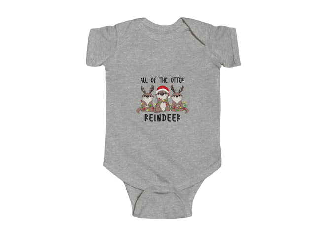 Otter Reindeer Christmas Baby Bodysuit: Holiday Infant Outfit