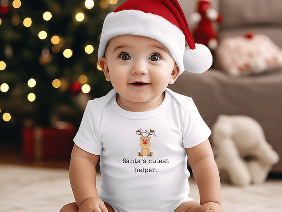 Reindeer Christmas Baby Bodysuit: Santa's Cutest Helper