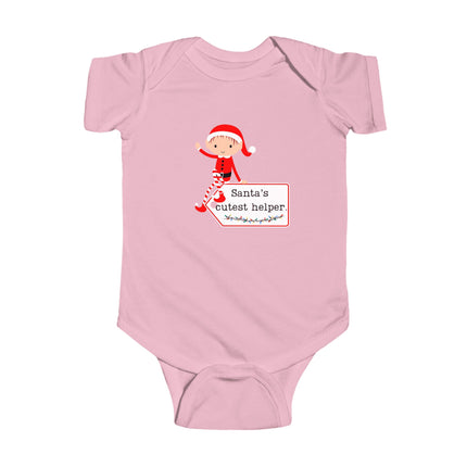 Santa's Cutest Helper Baby Bodysuit - Holiday Outfit