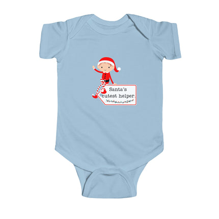 Santa's Cutest Helper Baby Bodysuit - Holiday Outfit