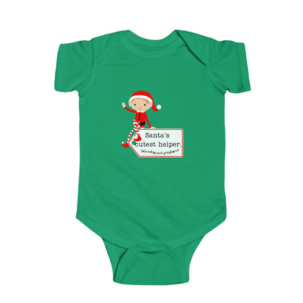 Santa's Cutest Helper Baby Bodysuit - Holiday Outfit