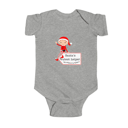Santa's Cutest Helper Baby Bodysuit - Holiday Outfit