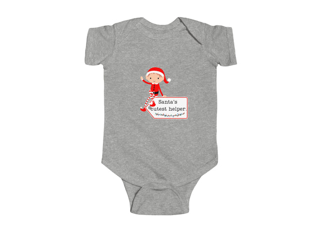 Santa's Cutest Helper Baby Bodysuit - Holiday Outfit