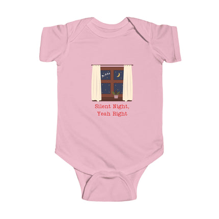 Christmas Infant Bodysuit | Holiday Baby Clothes | Newborn Baby Gift | Silent Night, Yeah Right | My First Christmas | Santa Baby Outfit