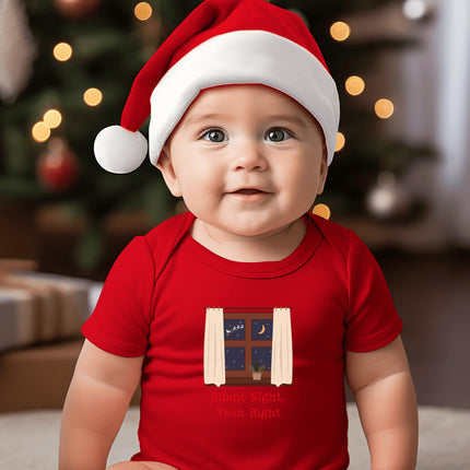 Christmas Infant Bodysuit | Holiday Baby Clothes | Newborn Baby Gift | Silent Night, Yeah Right | My First Christmas | Santa Baby Outfit