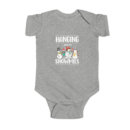 Christmas Baby Bodysuit: "Hanging With My Snowmies" Holiday Outfit