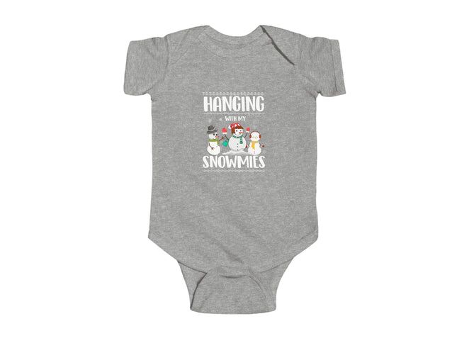 Christmas Baby Bodysuit: "Hanging With My Snowmies" Holiday Outfit