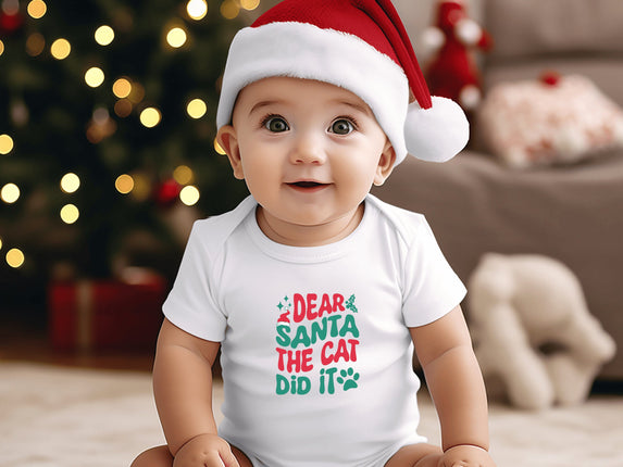 Christmas Baby Bodysuit: Dear Santa, The Cat Did It