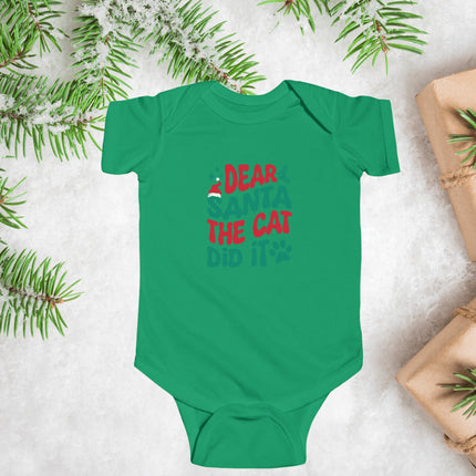 Christmas Baby Bodysuit: Dear Santa, The Cat Did It