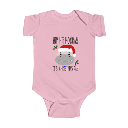 Hippo Christmas Baby Bodysuit: Holiday Outfit, First Christmas