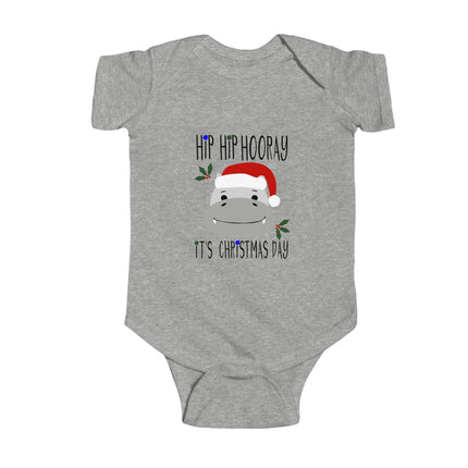 Hippo Christmas Baby Bodysuit: Holiday Outfit, First Christmas