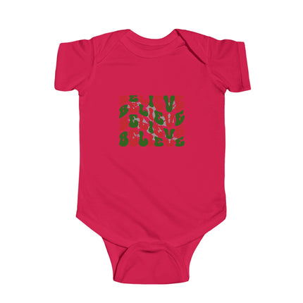 Believe Christmas Baby Bodysuit: Holiday Infant Outfit