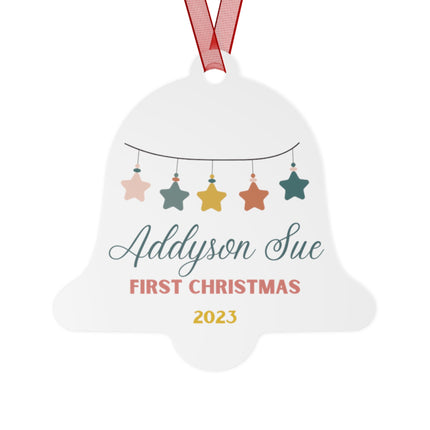 Personalized Baby's First Christmas Ornament: Aluminum Holiday Keepsake