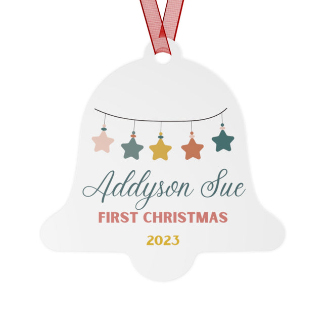 Personalized Baby's First Christmas Ornament: Aluminum Holiday Keepsake