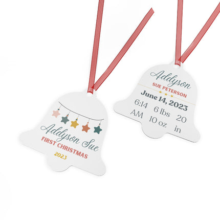 Personalized Baby's First Christmas Ornament: Aluminum Holiday Keepsake
