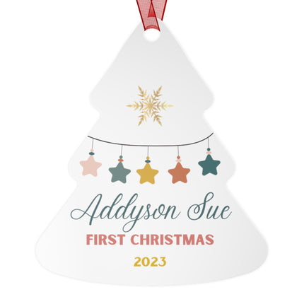 Personalized Baby's First Christmas Ornament: Aluminum Holiday Keepsake