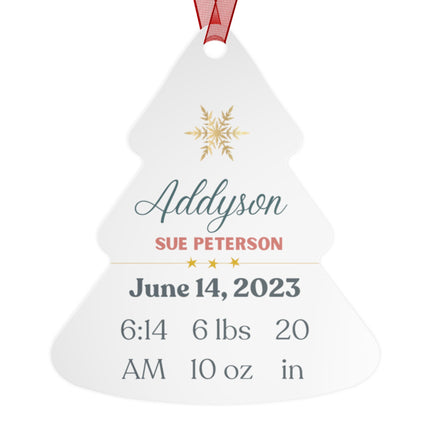 Personalized Baby's First Christmas Ornament: Aluminum Holiday Keepsake