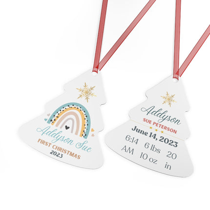 Personalized Baby's First Christmas Ornament: Aluminum Holiday Keepsake