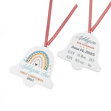 Personalized Baby's First Christmas Ornament: Aluminum Holiday Keepsake