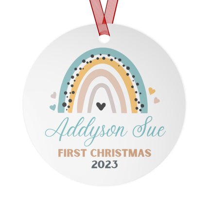 Personalized Baby's First Christmas Ornament: Aluminum Holiday Keepsake